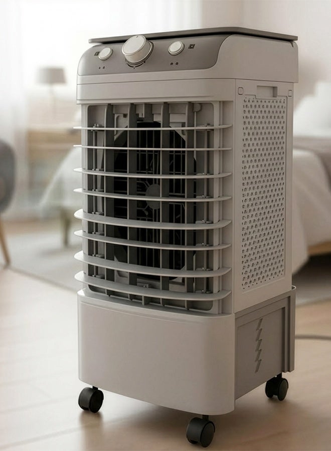 Cady One Portable desert air cooler with a large 12-liter water tank and 50 watts of power. This portable air cooler features 3 airflow levels and 3 different speeds, and comes with wheels, making it suitable for home and office use. - Image 1